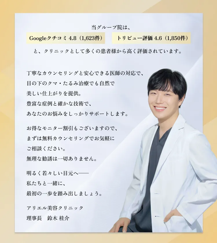 目の下のクマ・たるみ取り アリエル美容クリニック